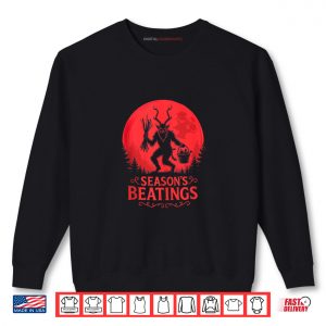 Sweatshirt Krampus Santa Seasons Beatings Gothic Christmas Horror Shirt