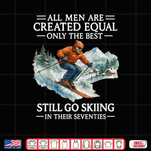 Design 70th Birthday Skier Gifts Man 70 Years Old Skiing Lover Shirt