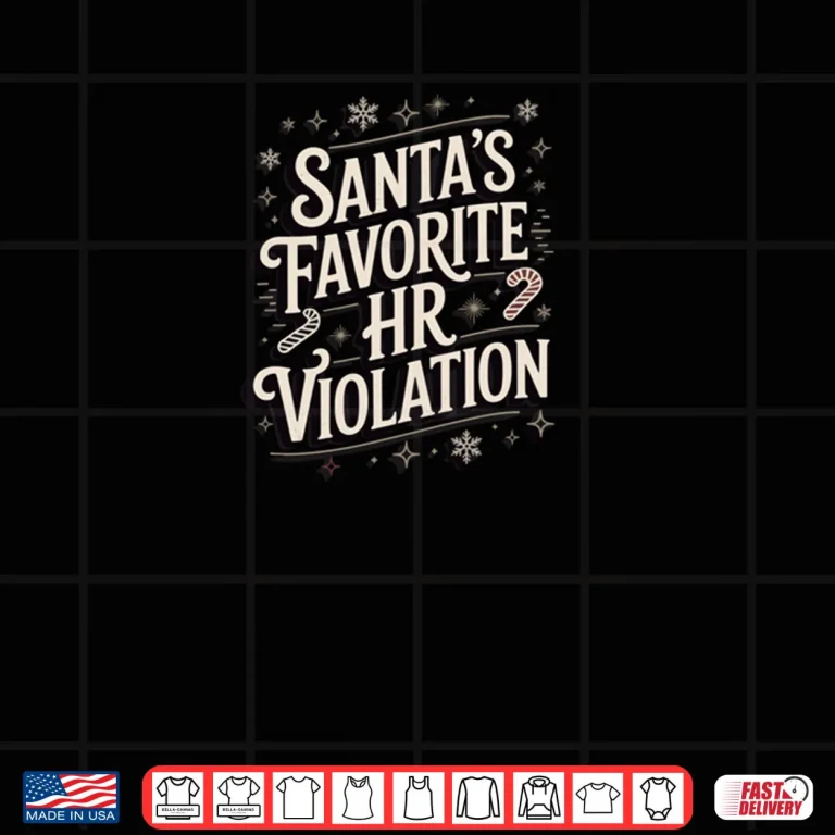 Design Vintage Sarcastic Retro HR Violation Christmas Office Ironic Shirt