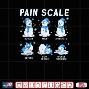 Design Pain Scale Snowman Nurse Christmas Xmas Snow Pajamas Holiday Shirt