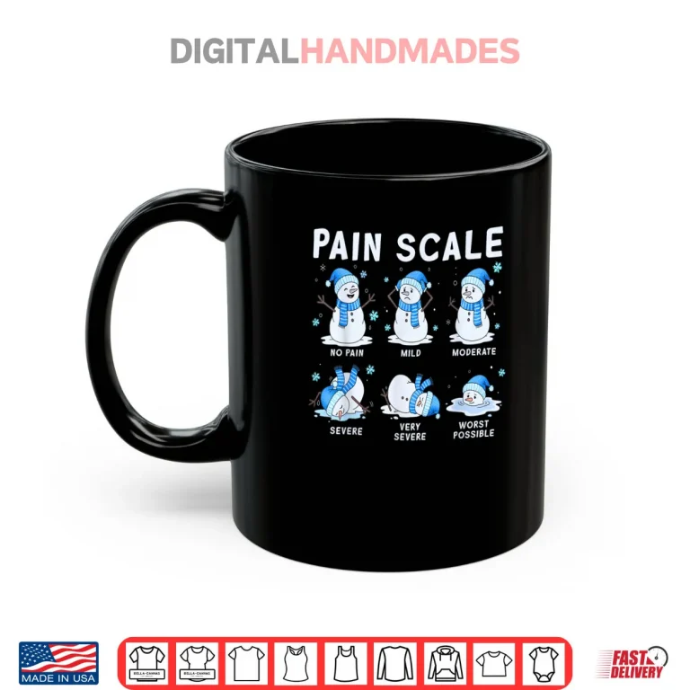 Mug Pain Scale Snowman Nurse Christmas Xmas Snow Pajamas Holiday Shirt