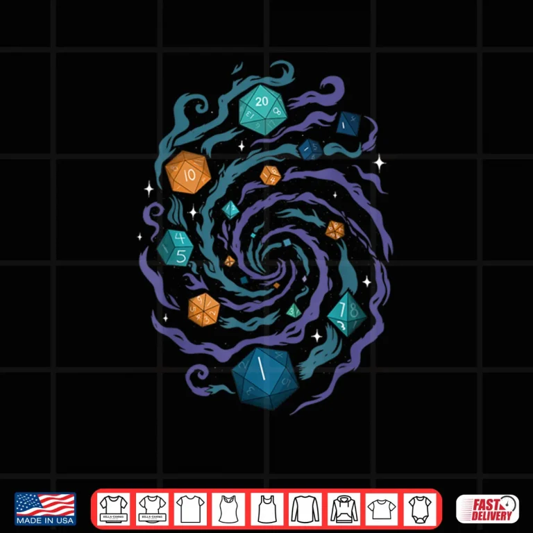 Cosmic Dice Spiral Tabletop RPG Shirt 4 Design Cosmic Dice Spiral Tabletop RPG Shirt