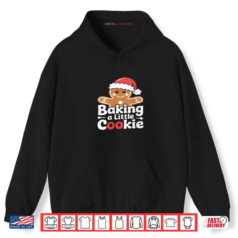 Hoodie Baking A Little Cookie Cute Christmas Pregnancy Announcement Shirt