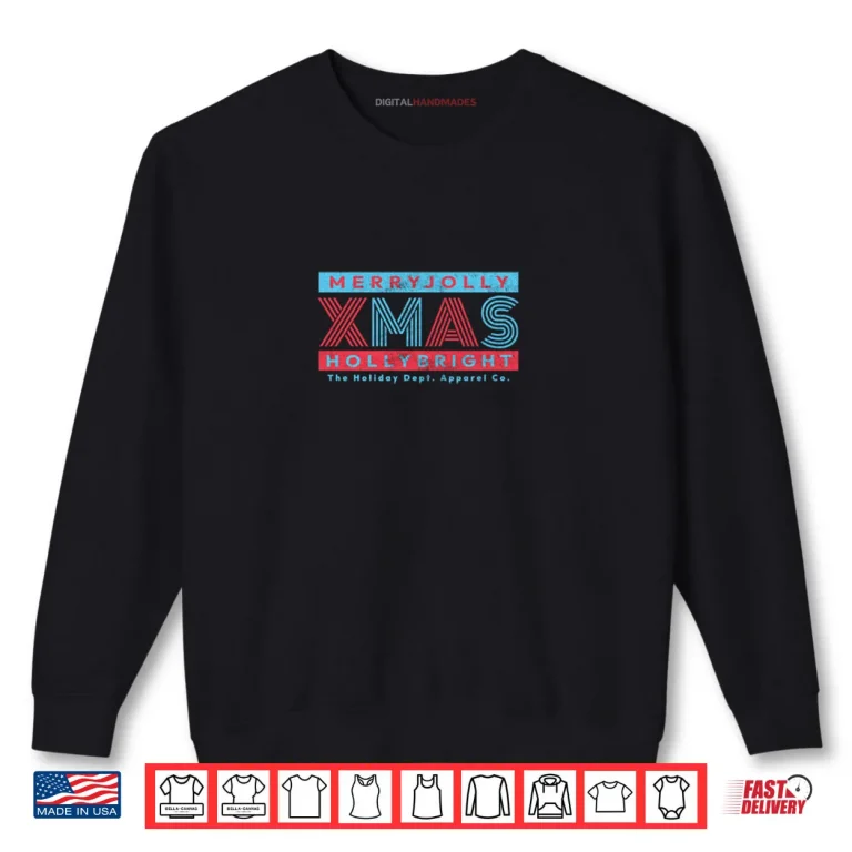 Sweatshirt MerryJolly Xmas HollyBright Christmas Shirt