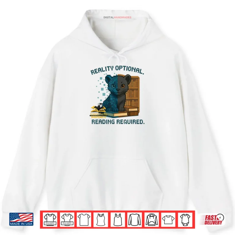 Reality Optional Reading Required Gamer Black Panther Book Shirt 2 Hoodie Reality Optional Reading Required Gamer Black Panther Book Shirt