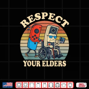 Respect Your Elders Retro Gaming Funny Controller 80s Shirt 3 Design Respect Your Elders Retro Gaming Funny Controller 80s Shirt